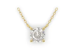 14K Lab Diamond Solitaire Necklace