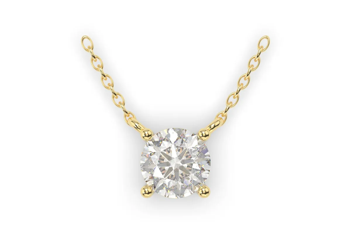 14K Lab Diamond Solitaire Necklace
