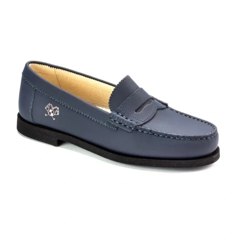 2525 - Navy Sahara Girls School Loafer