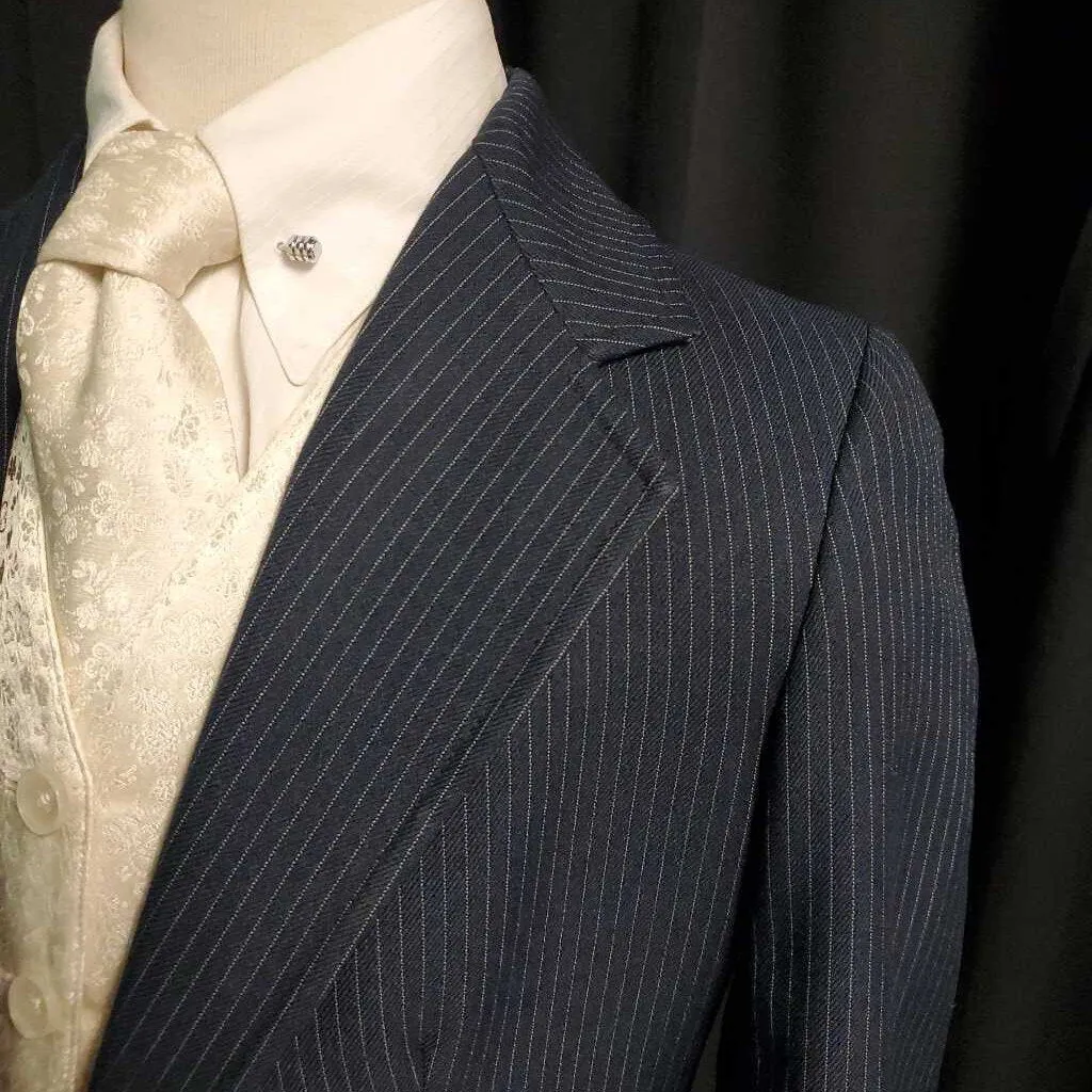 3pc navy striped suit