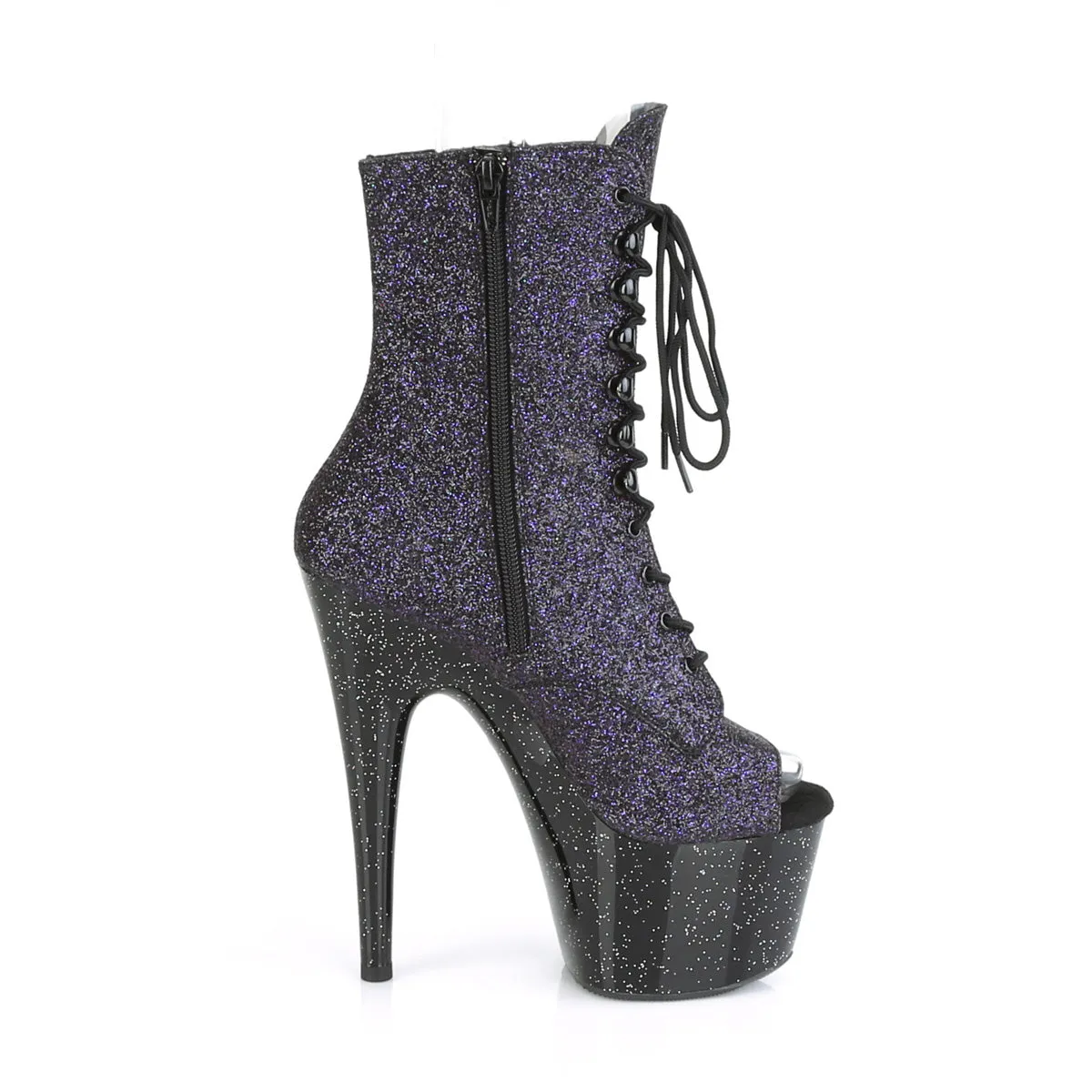 7 Inch Heel ADORE-1021MG Purple Glitter