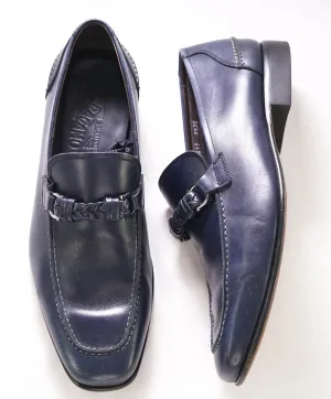 $860 SALVATORE FERRAGAMO -  "Nelli" Blue Braided Gancini Bit Loafer - 8.5 US