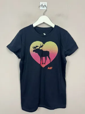 Abercrombie Navy Heart T-shirt 11-12y