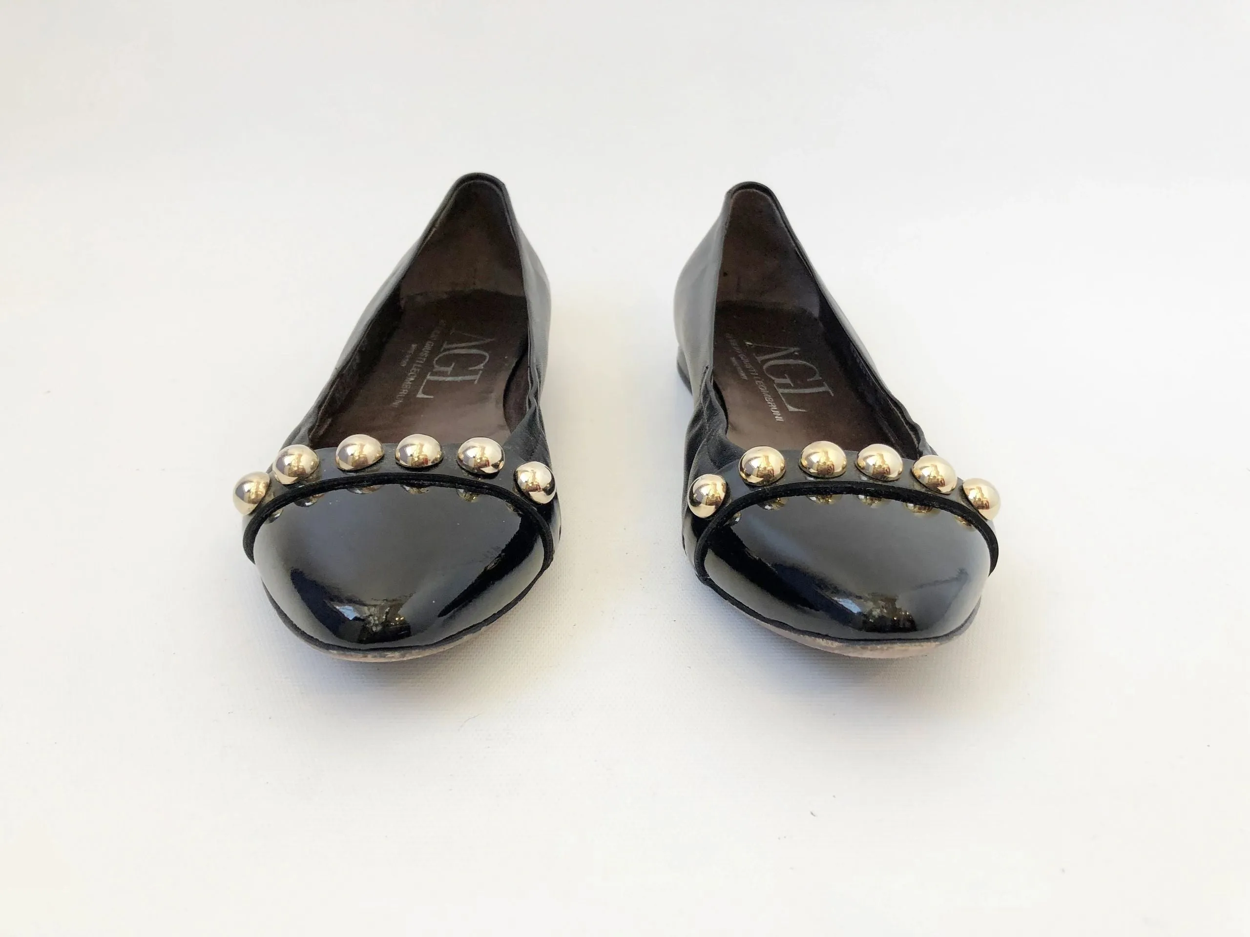 Agl Studded Ballet Flat Size 39 It 9 (9 Us)