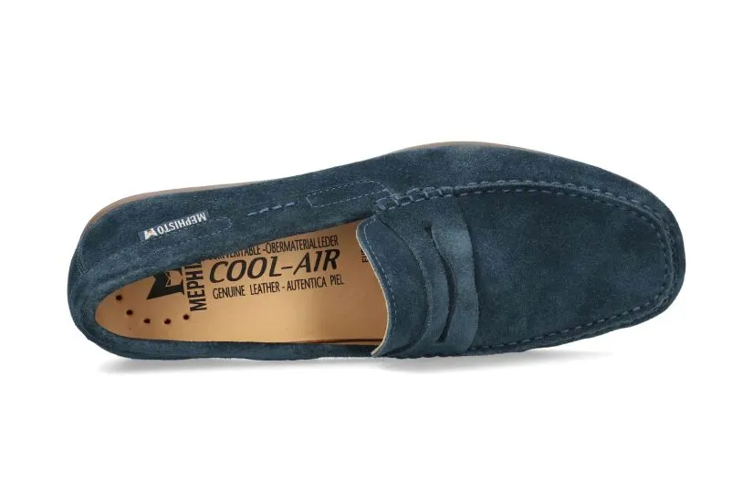 'Alyon' men's moccasin - blue suede