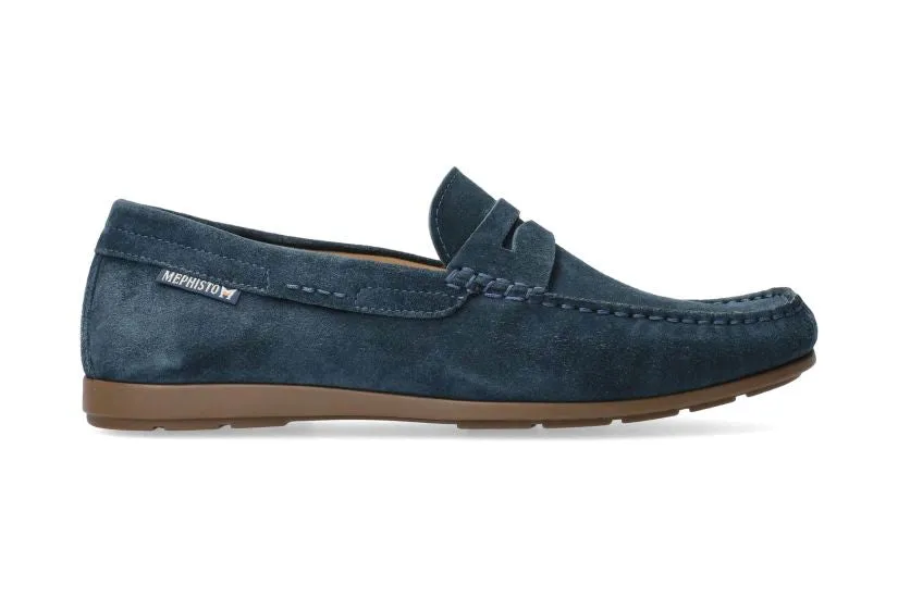 'Alyon' men's moccasin - blue suede