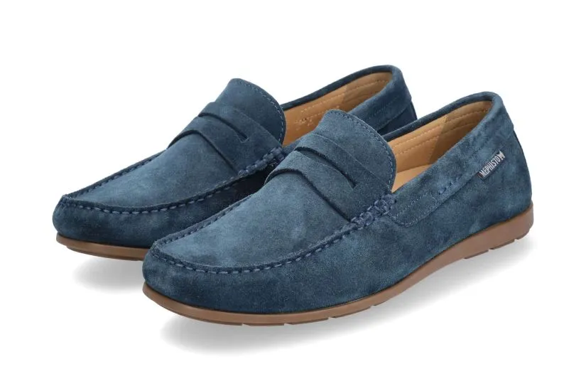 'Alyon' men's moccasin - blue suede