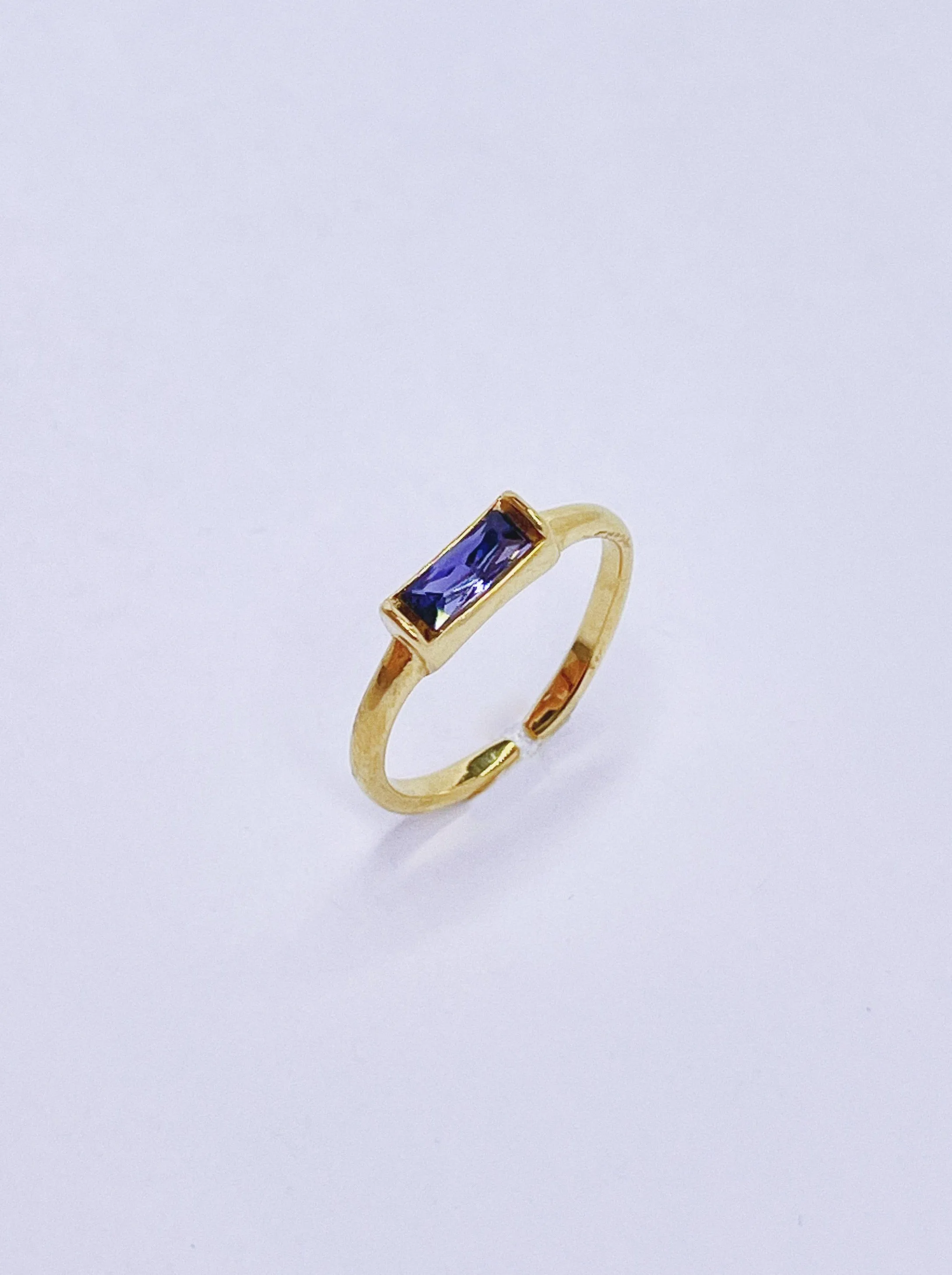 Amethyst Gem Bar Ring