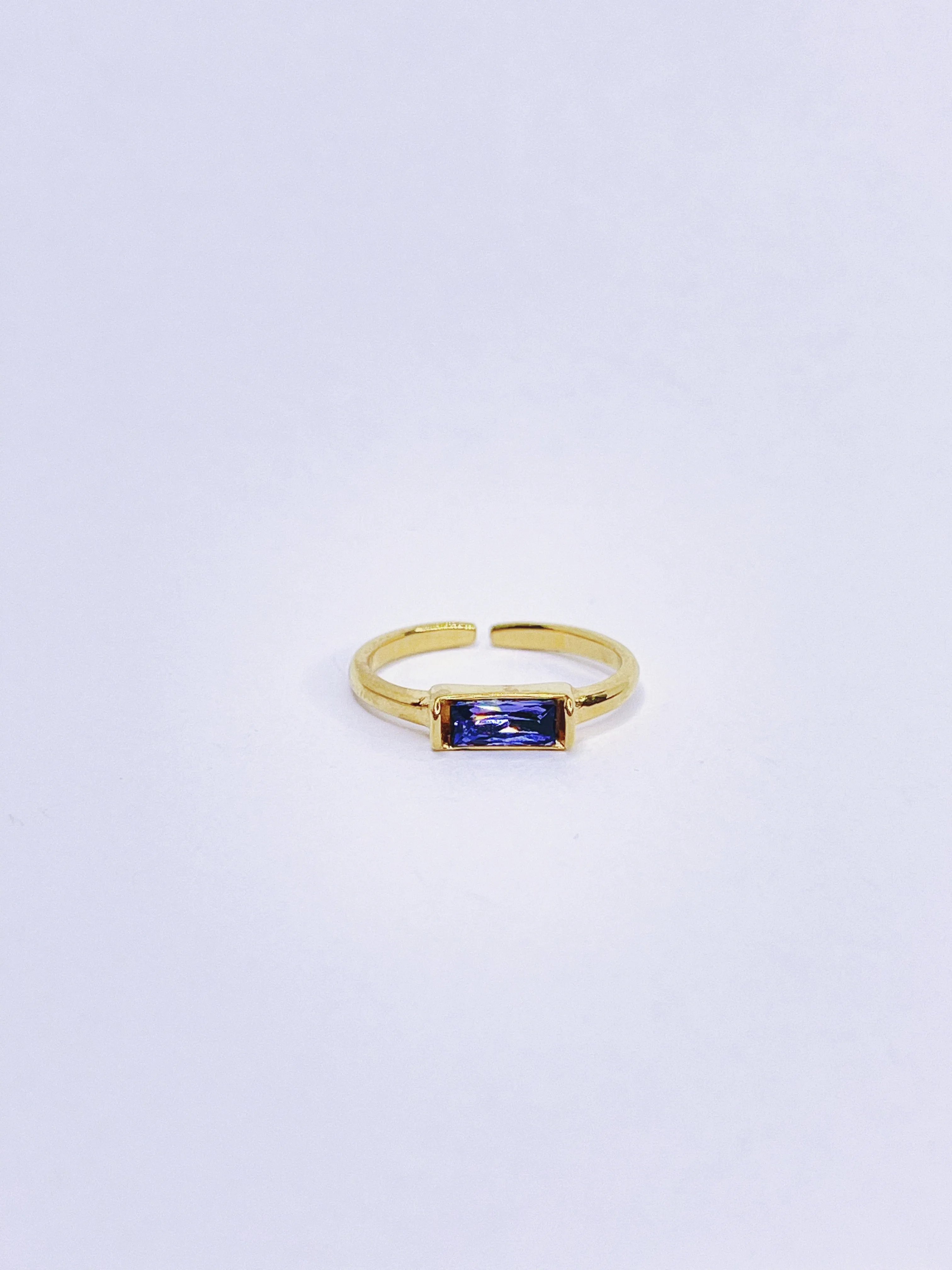 Amethyst Gem Bar Ring