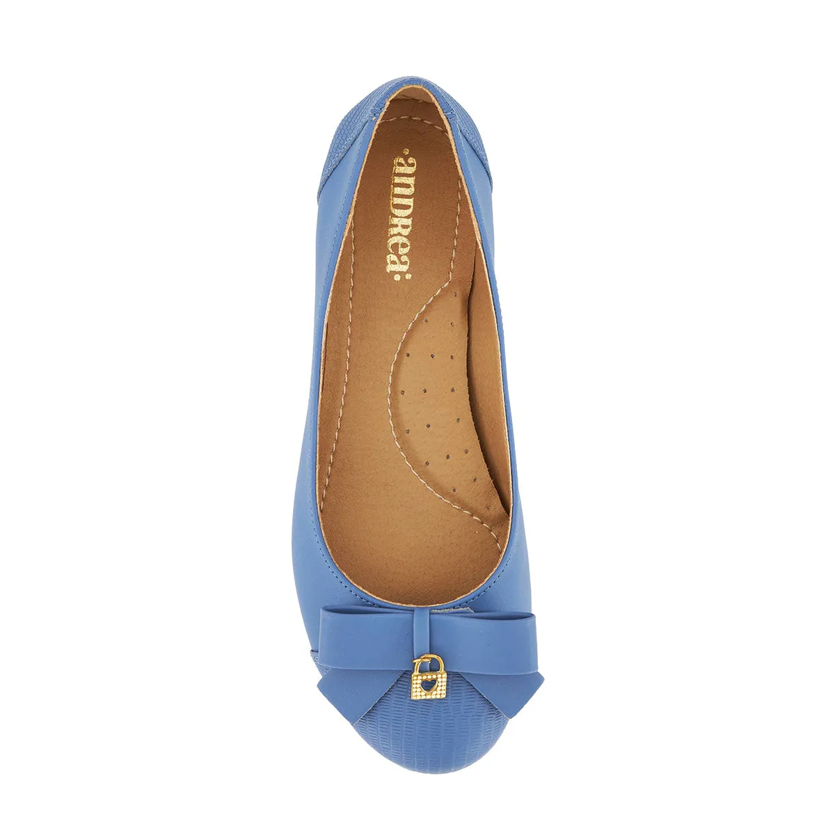 Andrea Ballerinas with bow and golden lock charm 62607