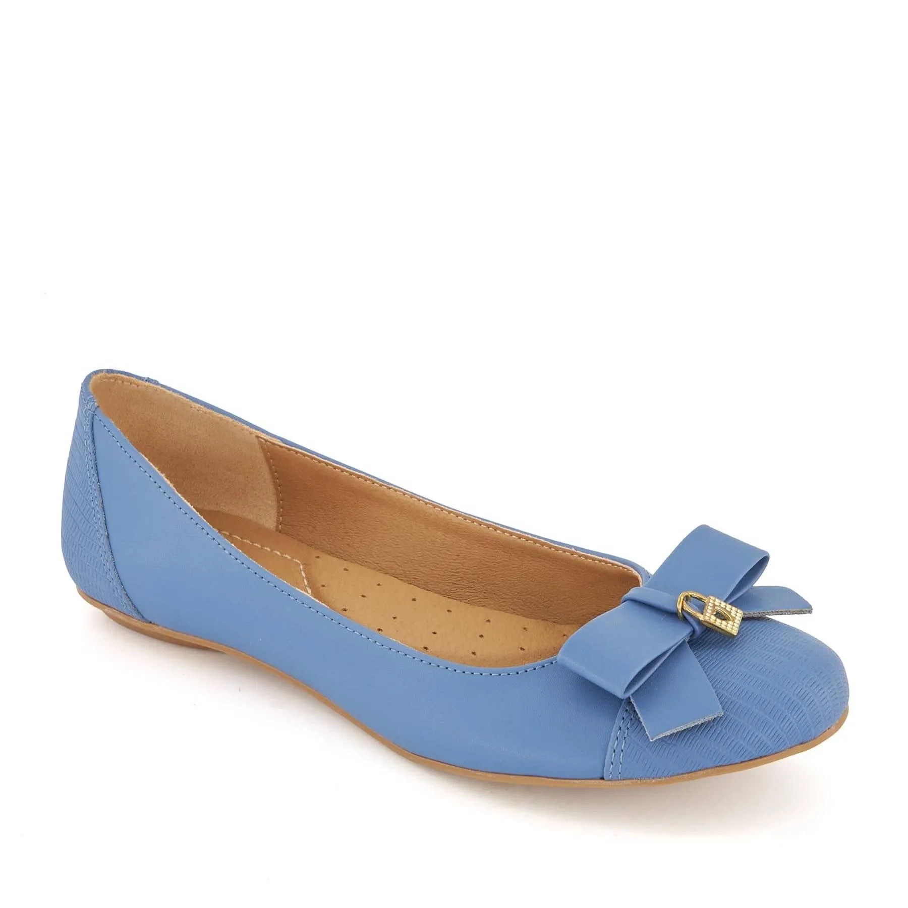 Andrea Ballerinas with bow and golden lock charm 62607