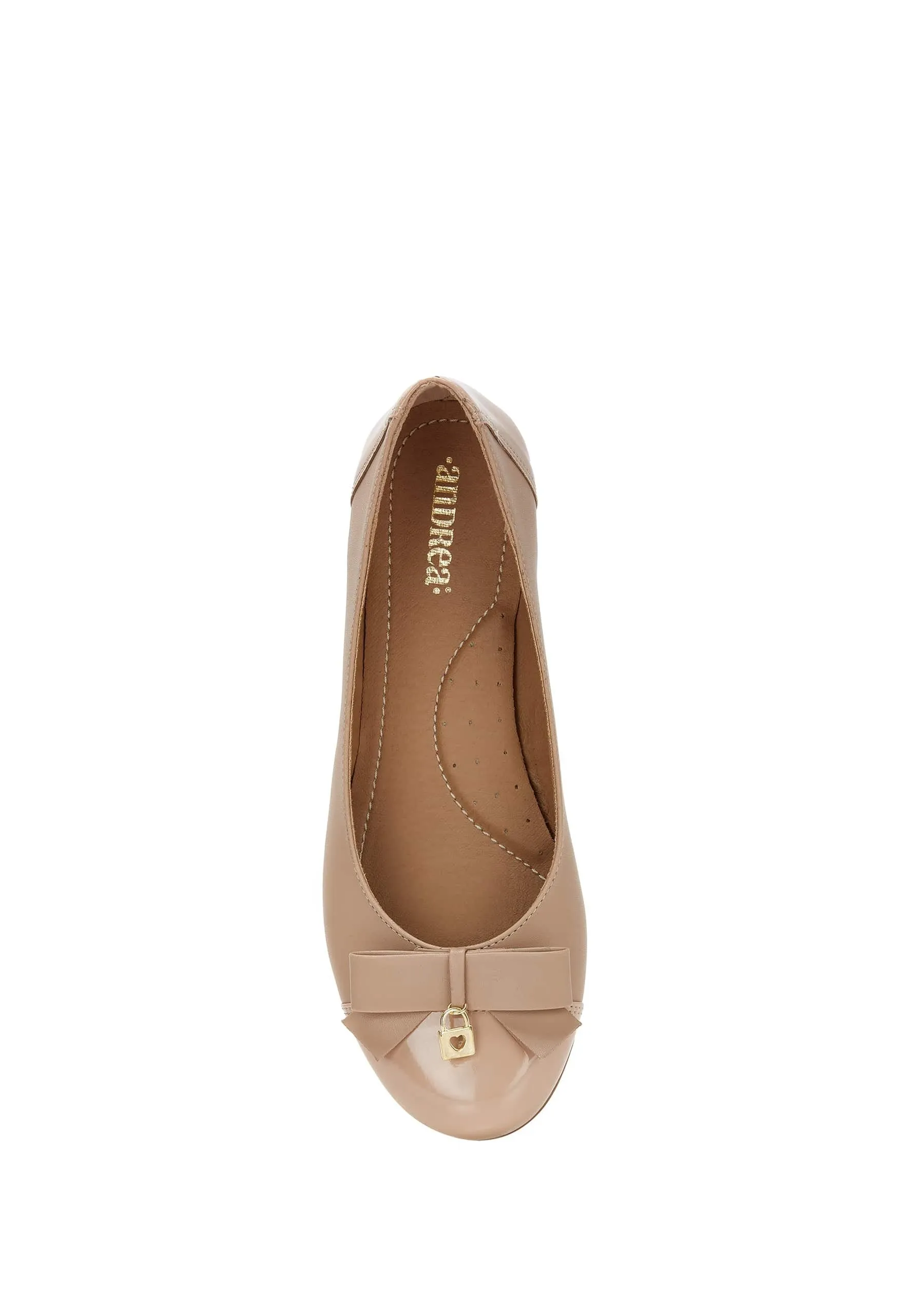 Andrea Ballerinas with bow and golden lock charm 62607