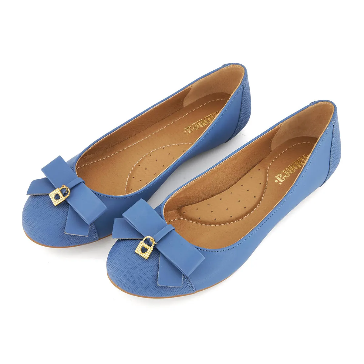 Andrea Ballerinas with bow and golden lock charm 62607