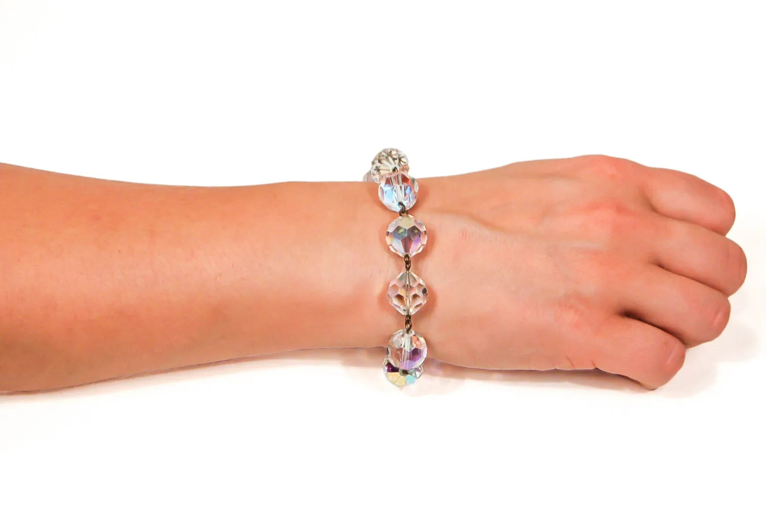 Aurora Borealis Faceted Crystal Bracelet