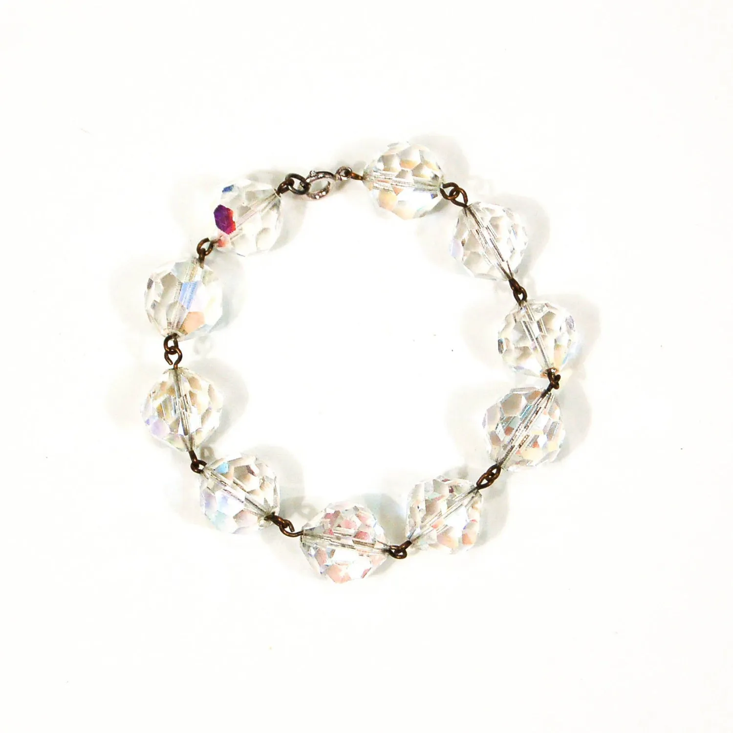 Aurora Borealis Faceted Crystal Bracelet
