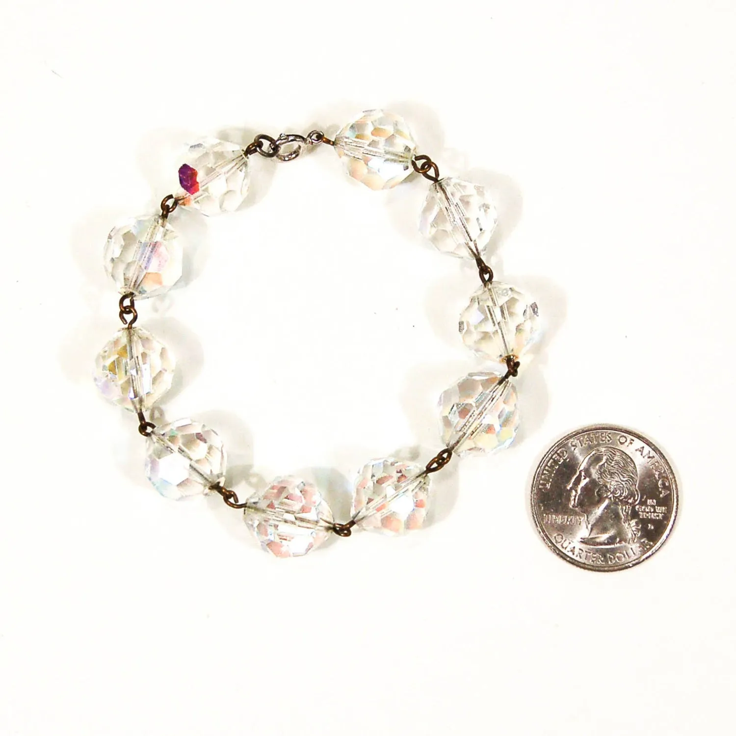 Aurora Borealis Faceted Crystal Bracelet
