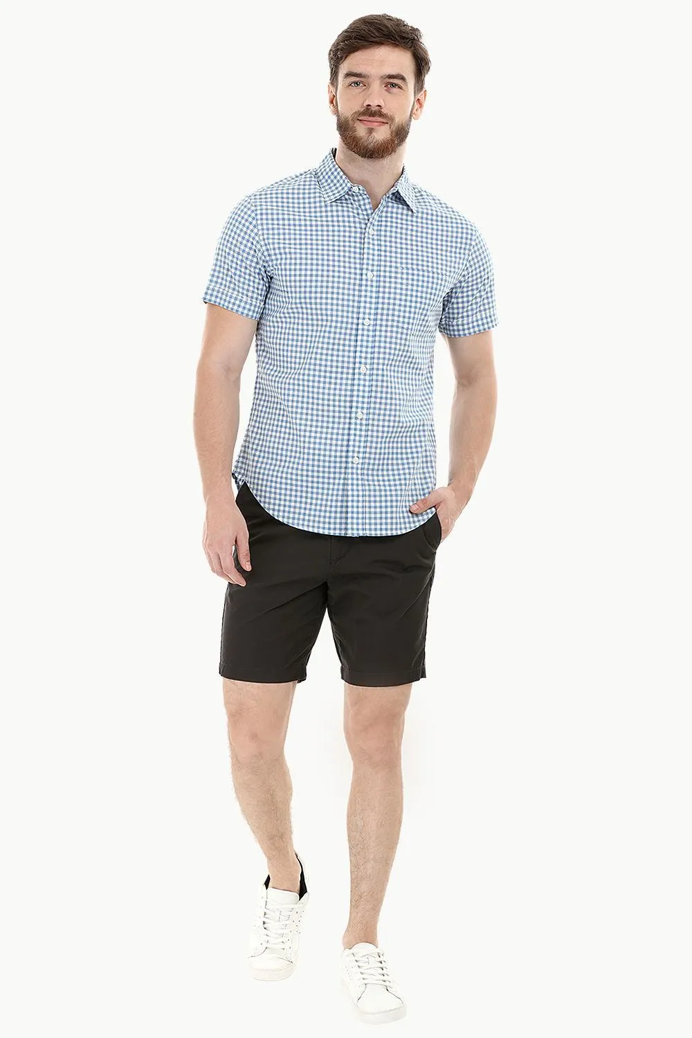 Baby Blue Gingham Check Shirt