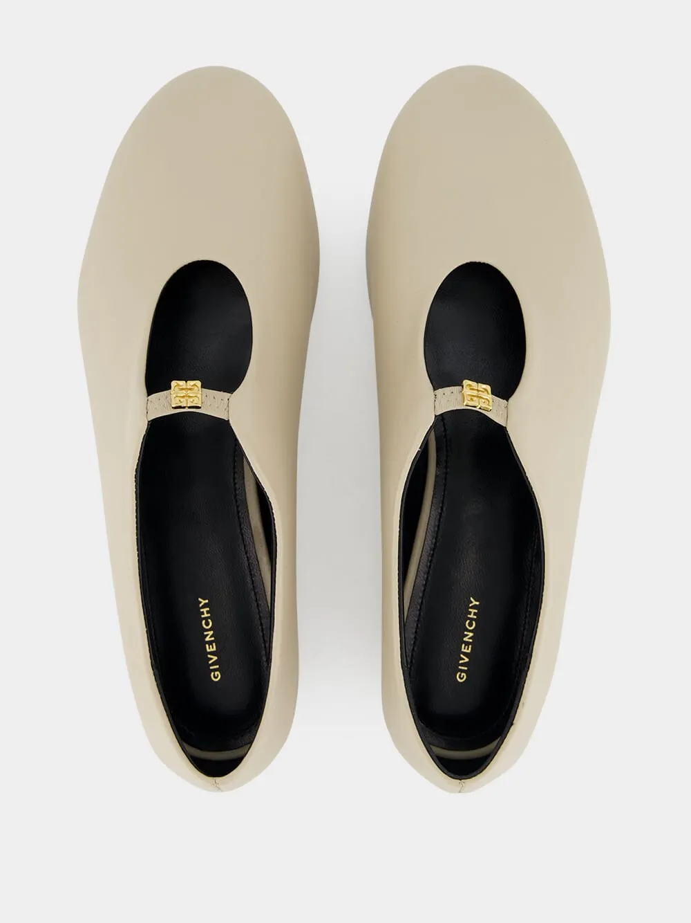 Beige 4G Liquid Ballerinas