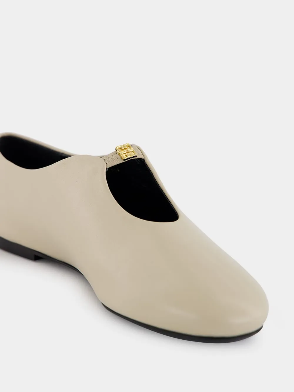 Beige 4G Liquid Ballerinas