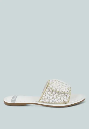 Big Bow Beaded Flats By RUW