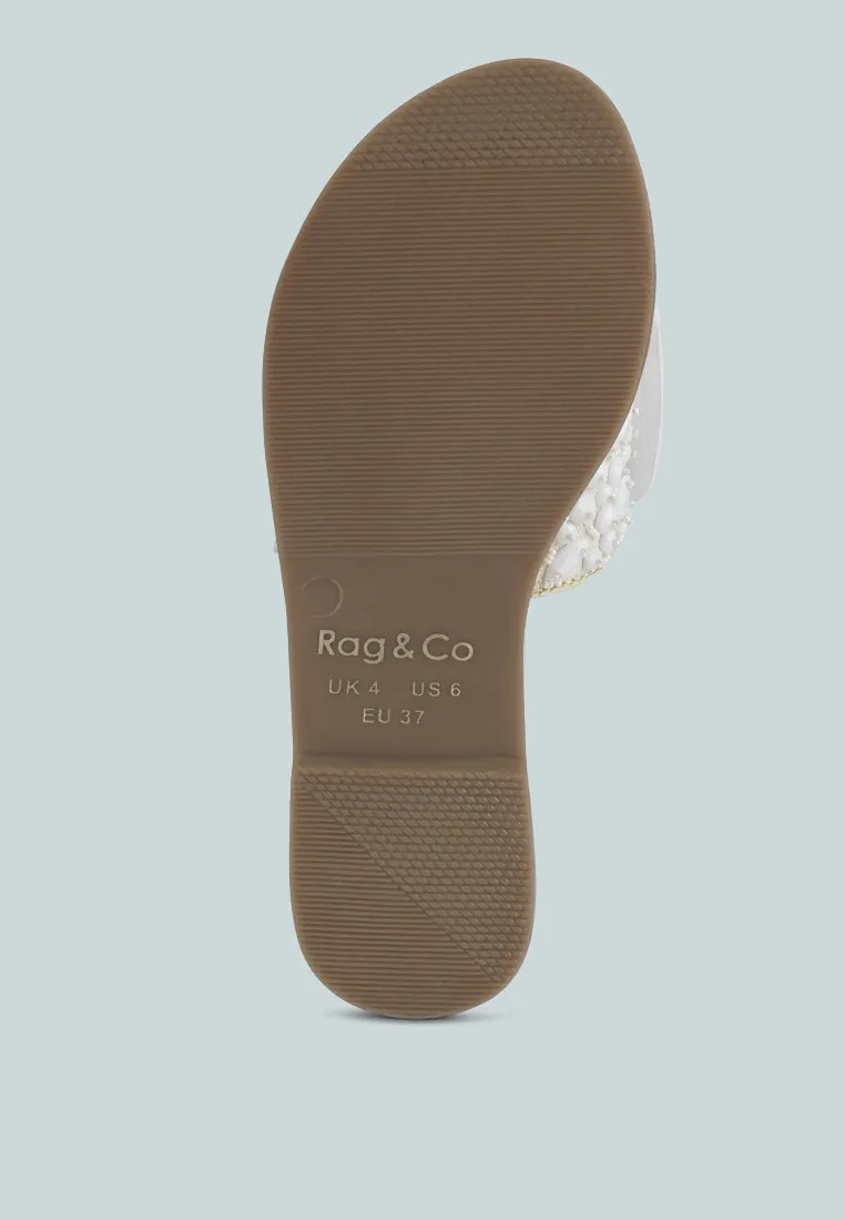 Big Bow Beaded Flats By RUW