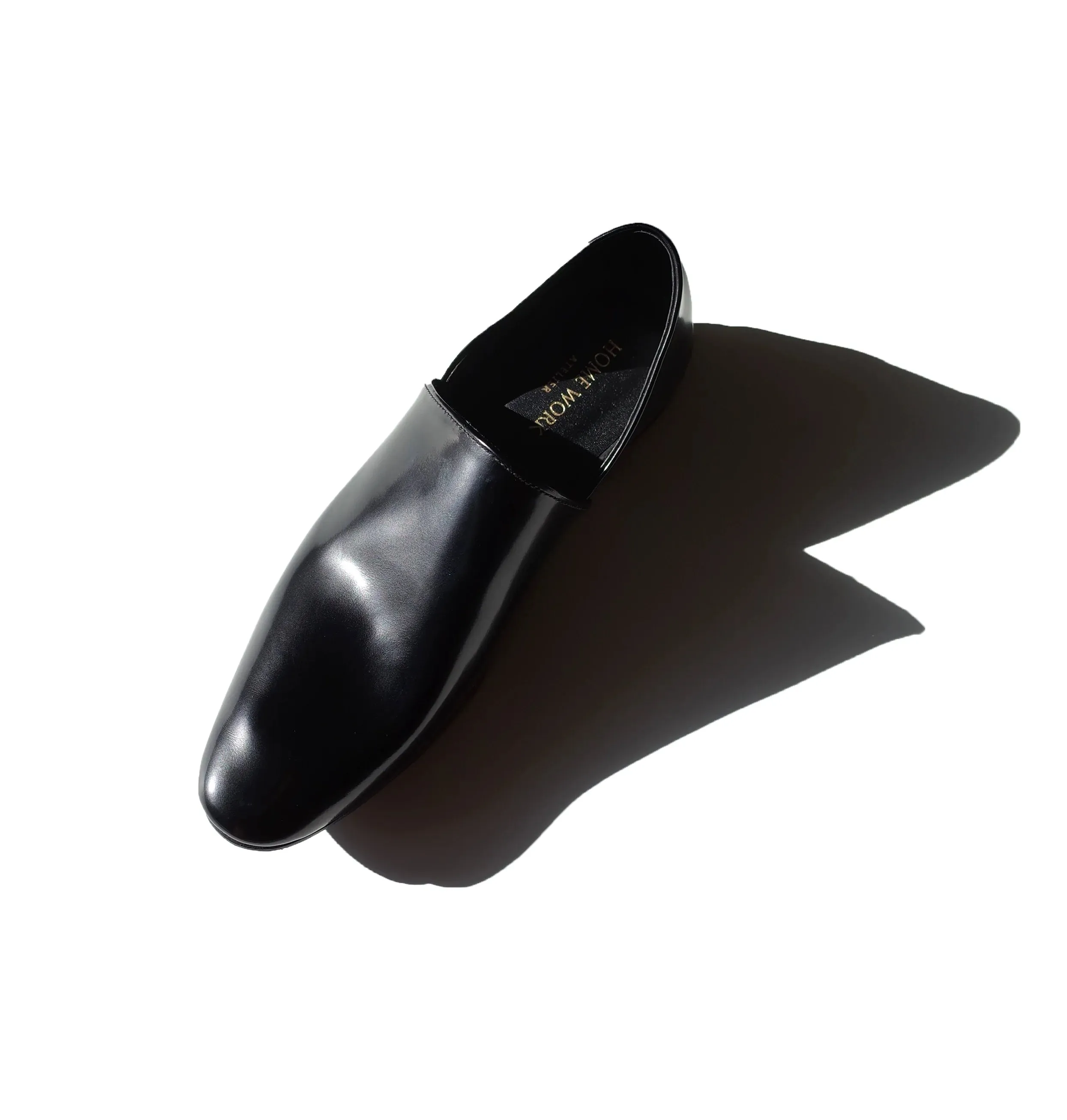 Black Leather Slip-On Shoes