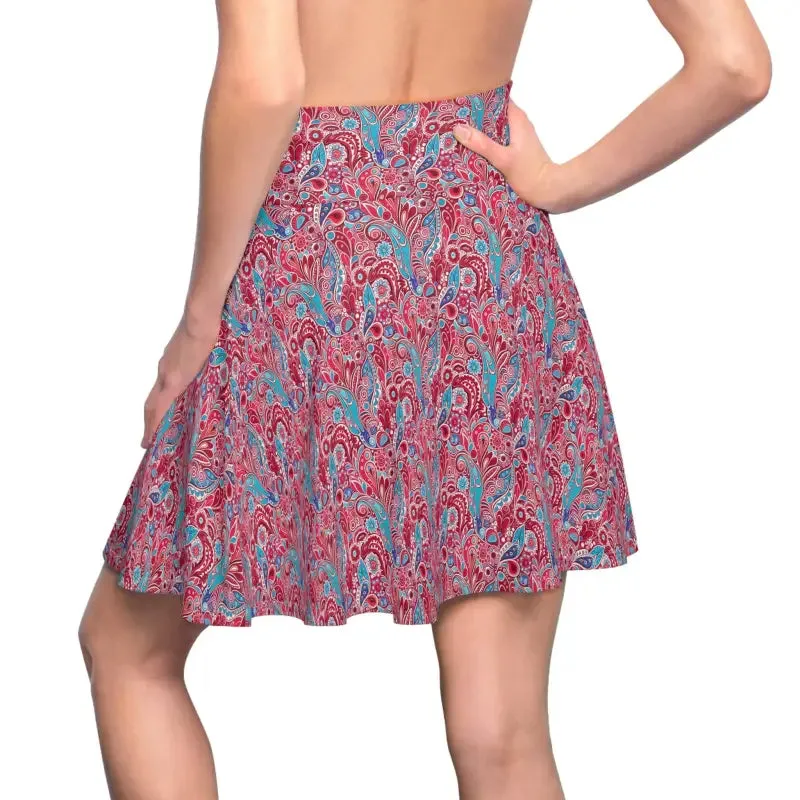 Blue Paisley Women Skater Skirt Ignite your Style