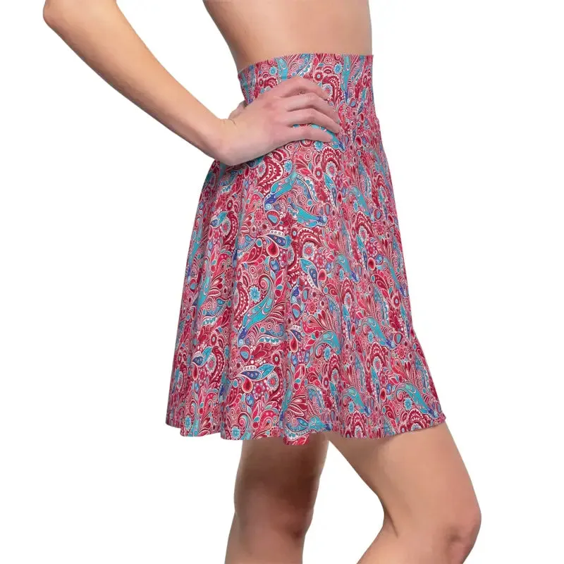 Blue Paisley Women Skater Skirt Ignite your Style