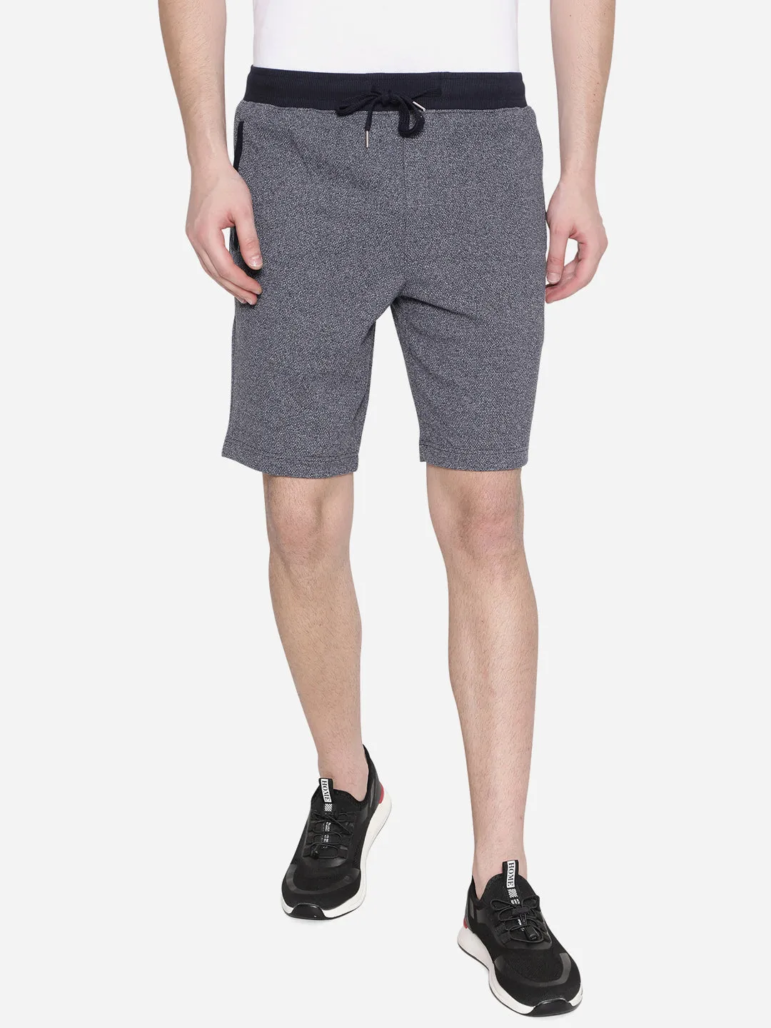Blue Solid Slim Fit Shorts | JadeBlue