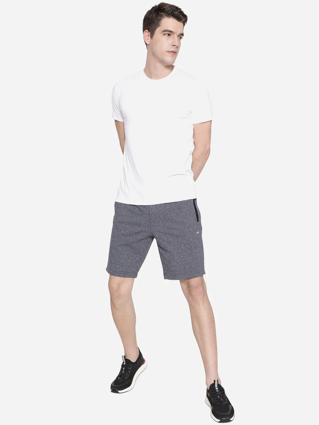 Blue Solid Slim Fit Shorts | JadeBlue