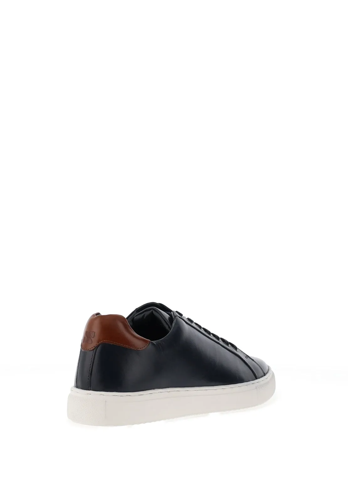 Bolt Leather Trainers in Navy