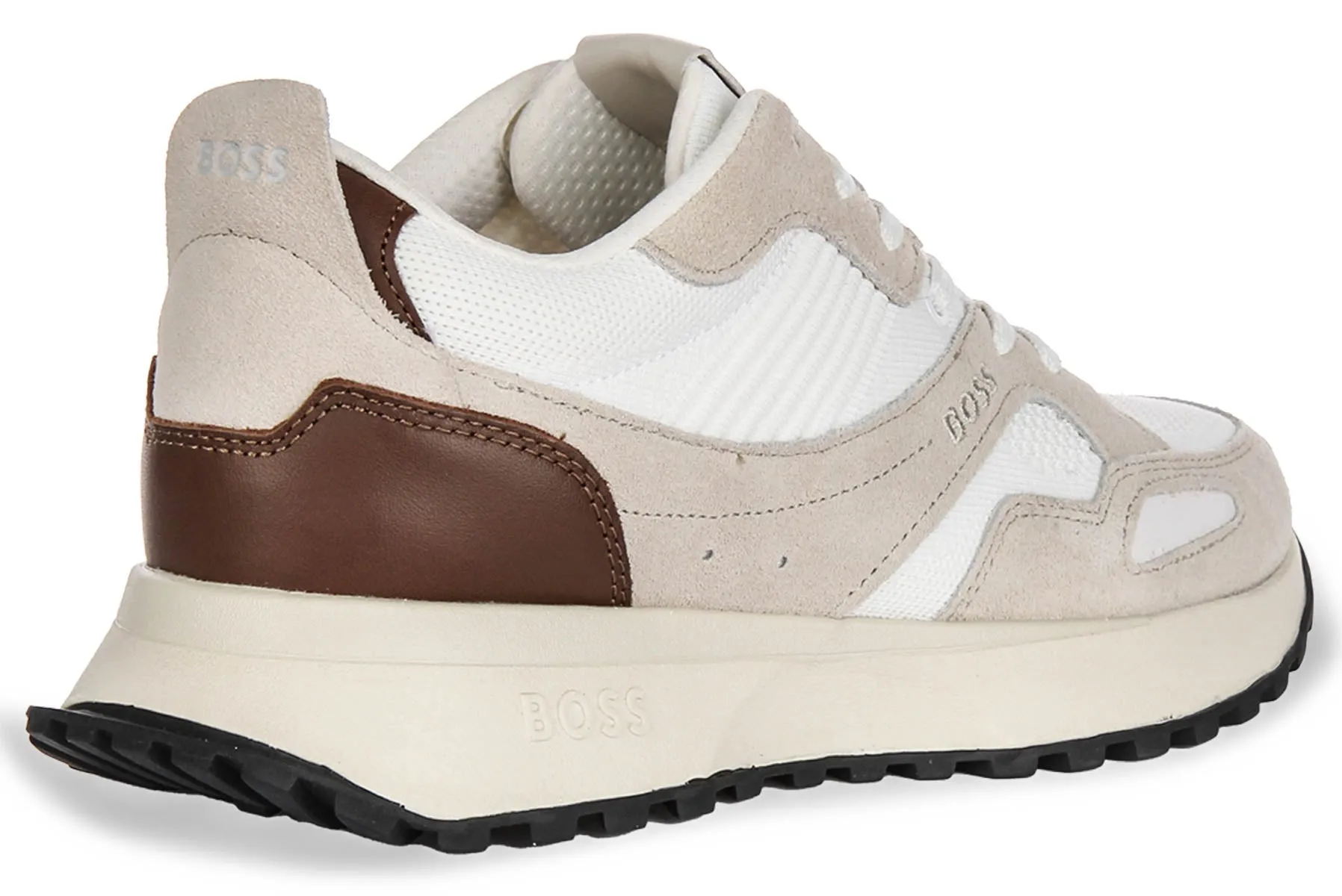 Boss Jonah Runner Knit In White Beige