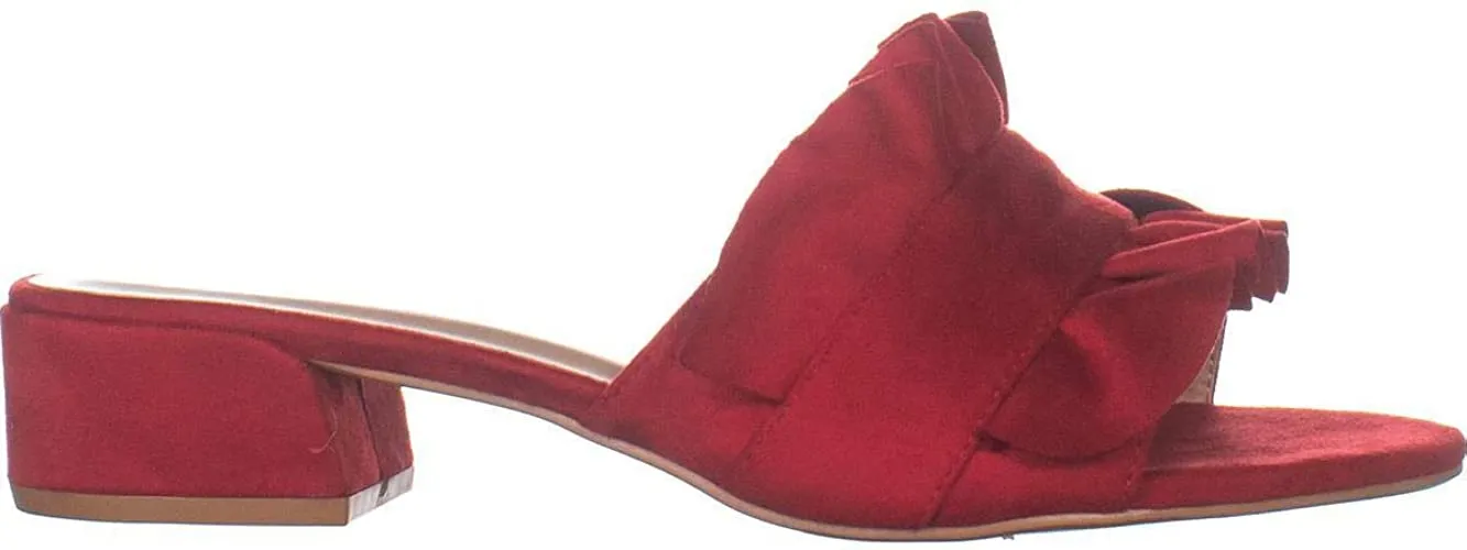 Brinley Co. Womens Salest Ruffle Faux Suede Slide-on Mules Red, 6 Regular US
