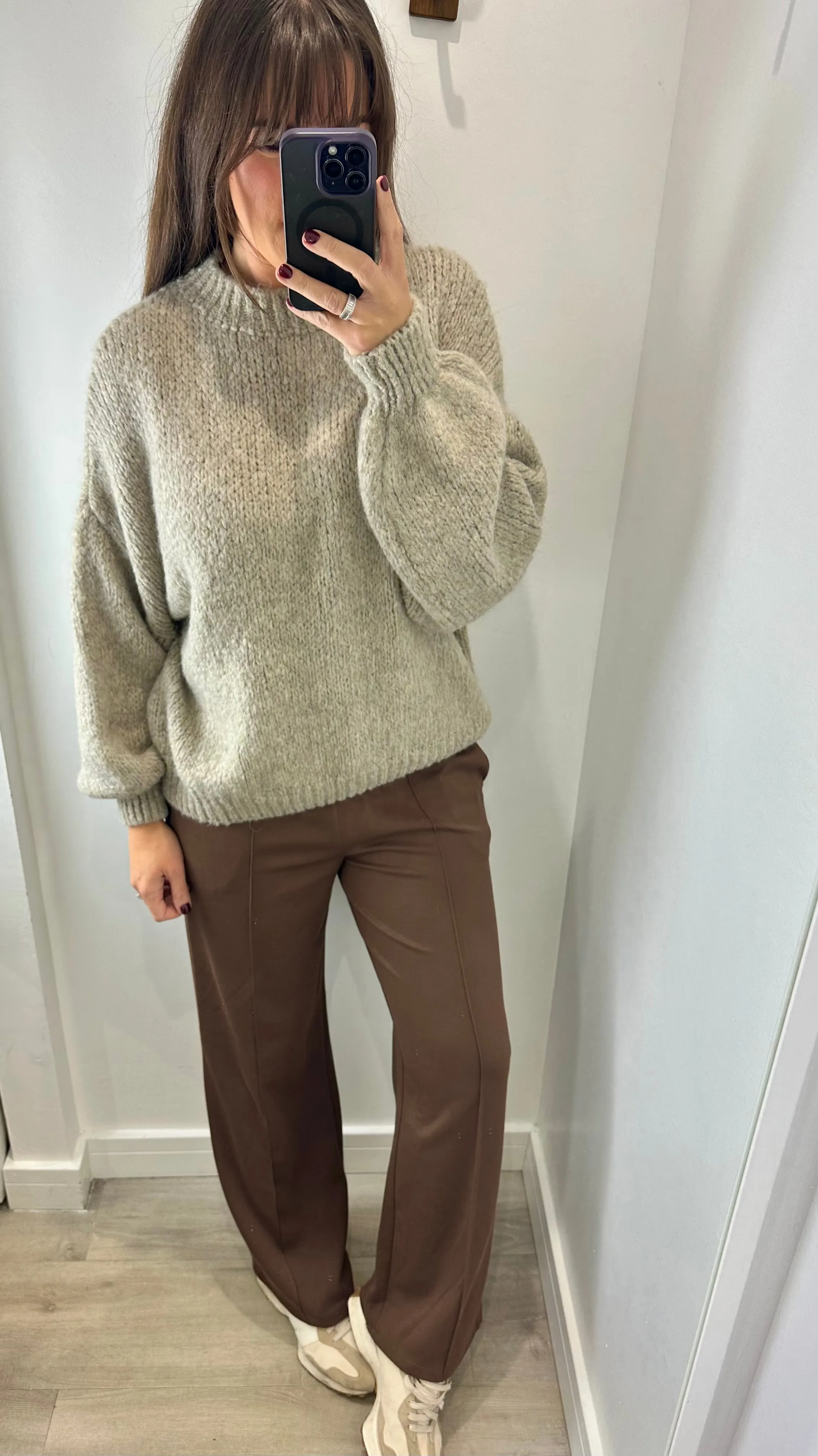BROWN STRAIGHT LEG TROUSERS