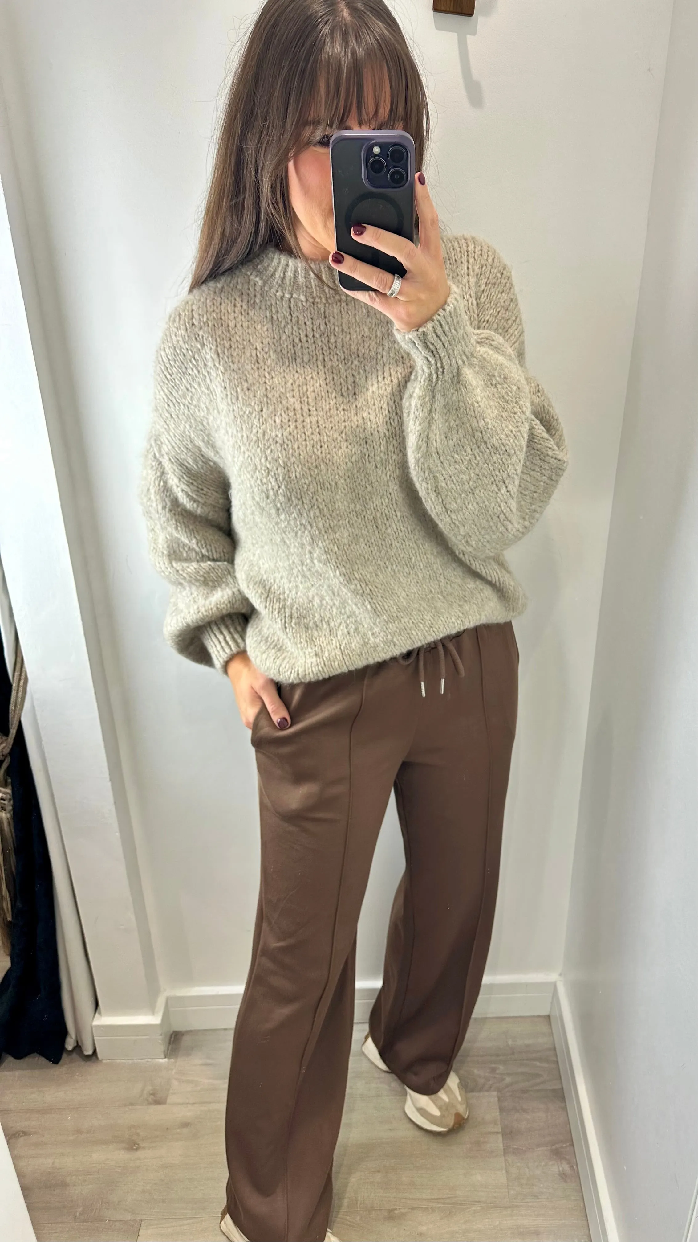BROWN STRAIGHT LEG TROUSERS
