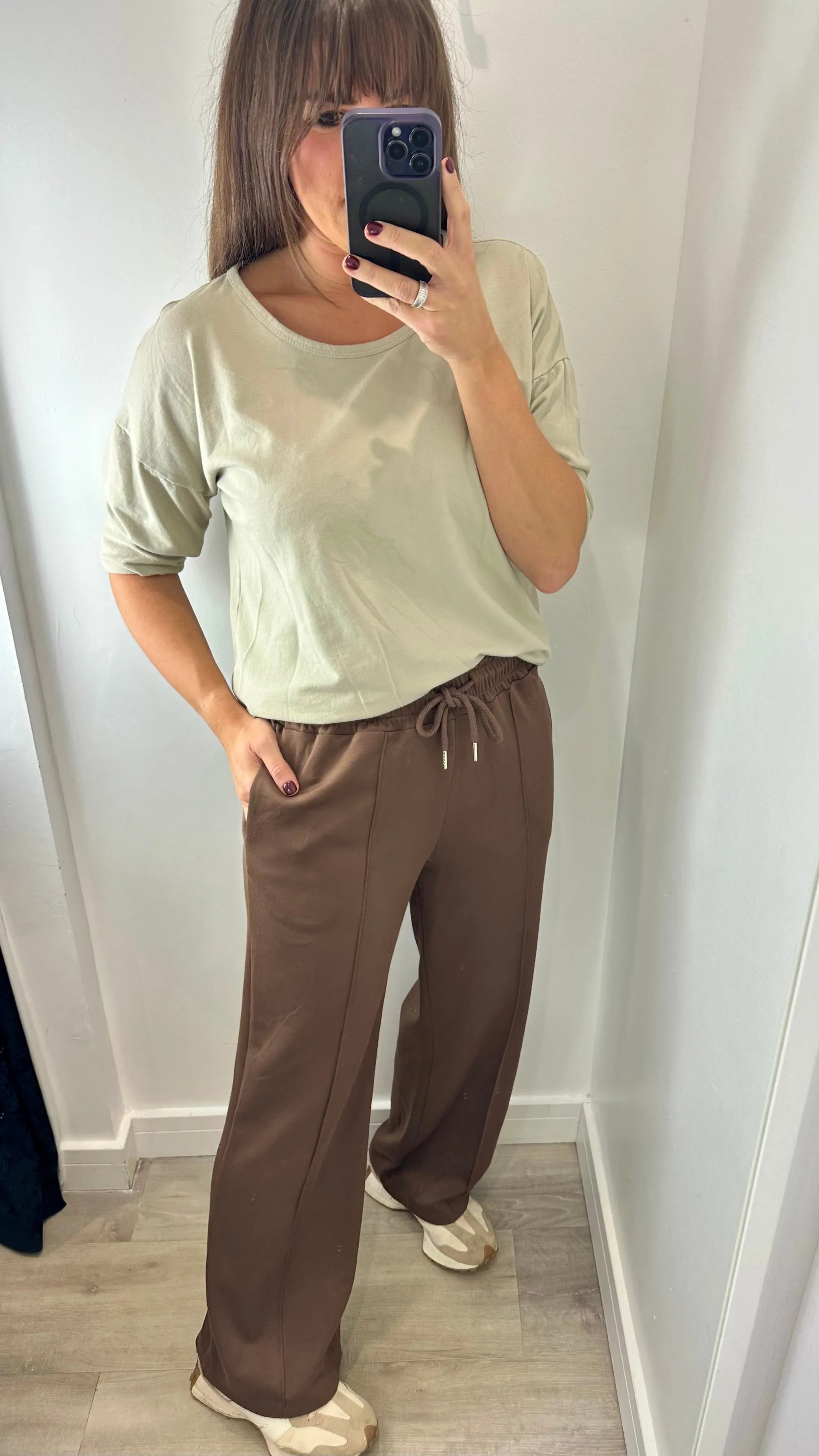 BROWN STRAIGHT LEG TROUSERS