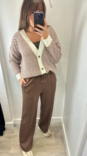BROWN STRAIGHT LEG TROUSERS