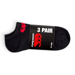 Canterbury Trainer Liner Socks Pk x 3 - Black