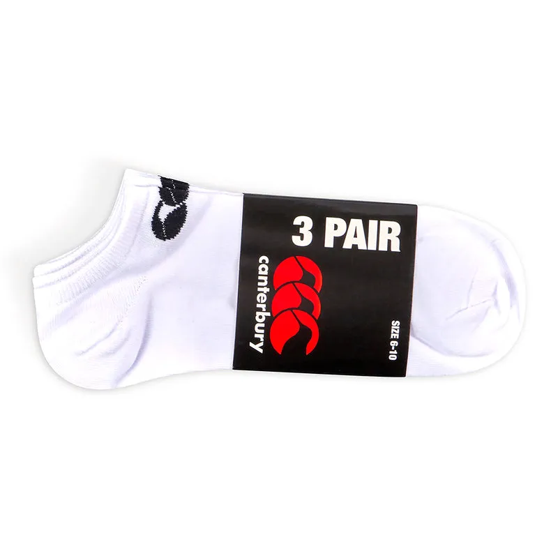 Canterbury Trainer Liner Socks Pk x 3 - White