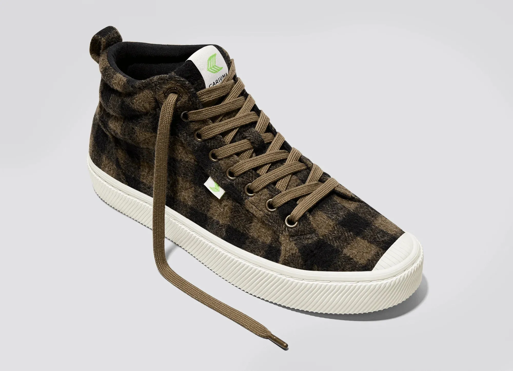 Cariuma OCA High Women Brown Plaid Sneaker