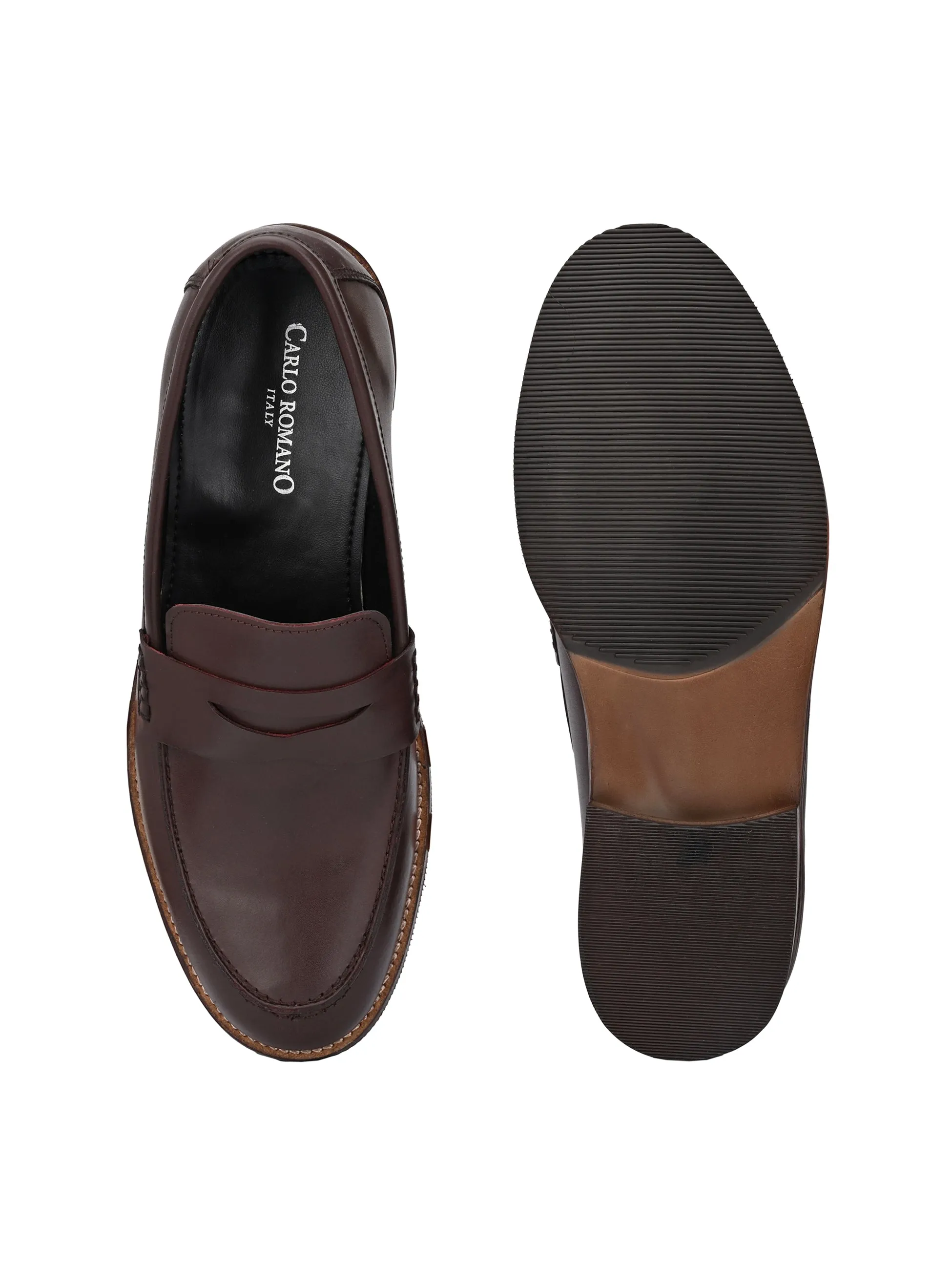 CARLO ROMANO BY WASAN SHOE MEN'S GENUINE BURNISH LEATHER MOCCASIN