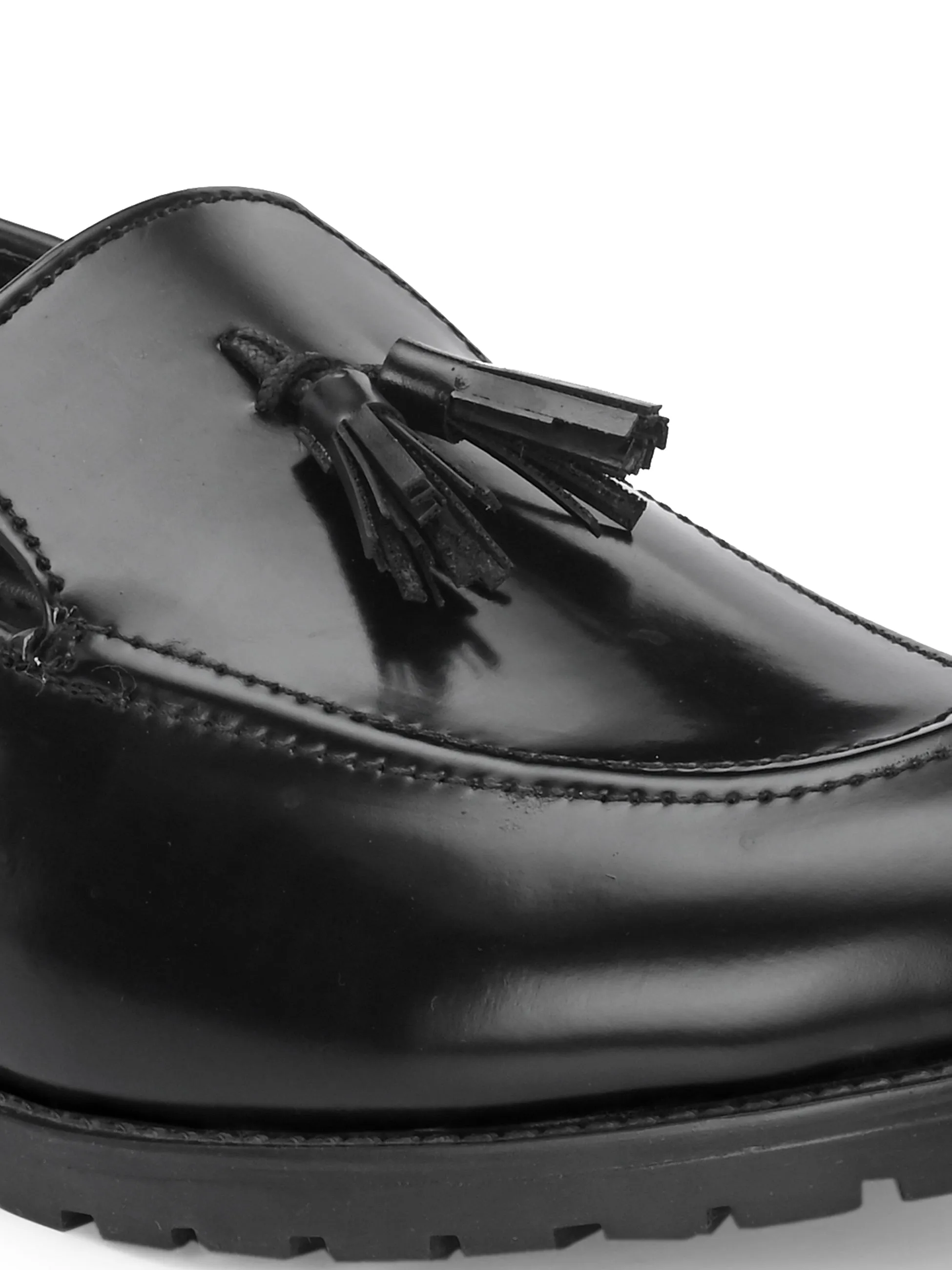 CARLO ROMANO BY WASAN VEGAN LEATHER PATENT BLACK COLOUR SLIP-ON MOCCASIN FOR MEN