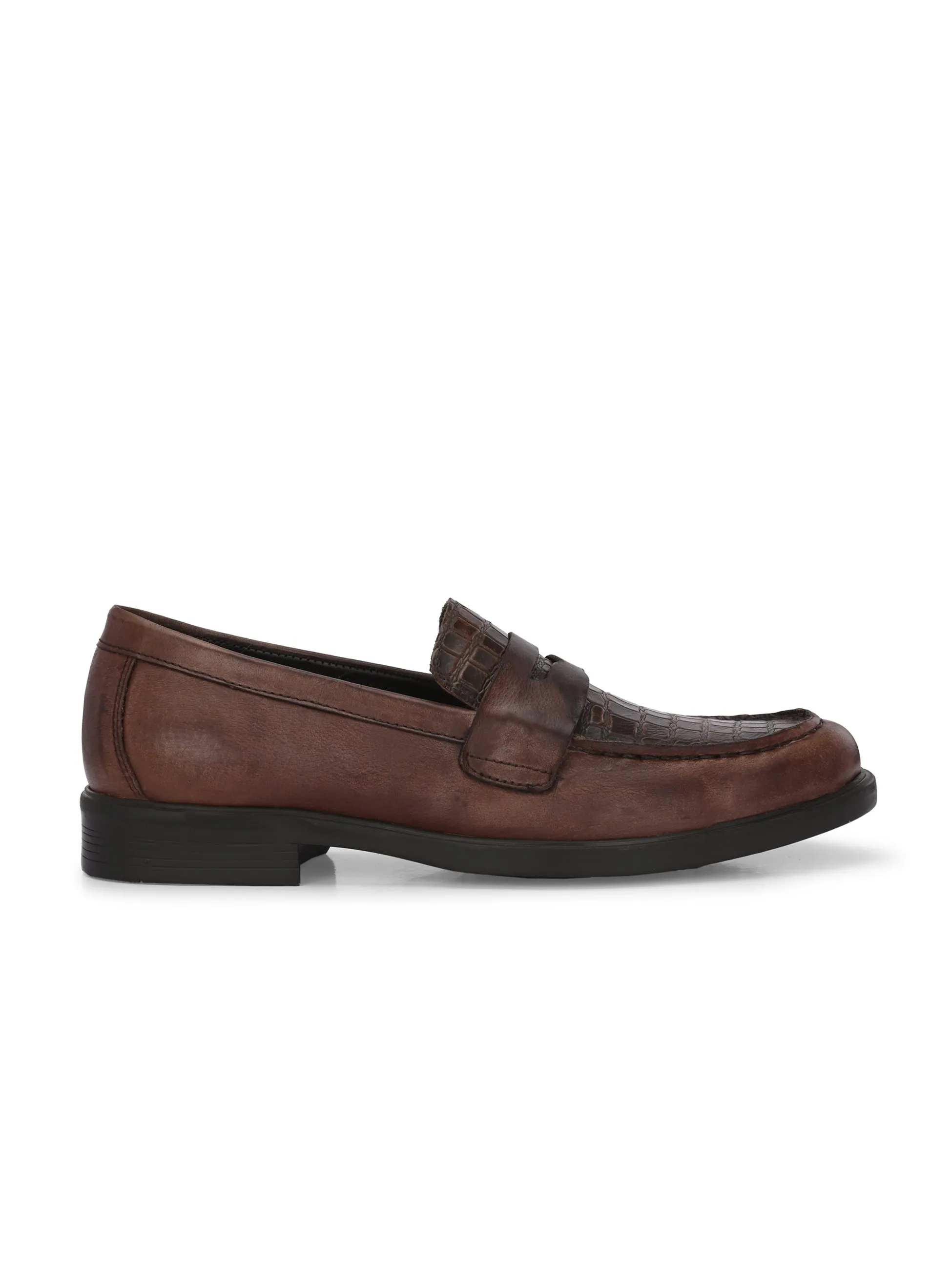 CARLO ROMANO PREMIUM CROCODILE PRINTED LEATHER MOCCASIN SHOES FOR MEN