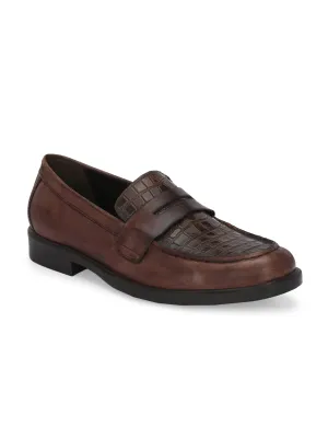 CARLO ROMANO PREMIUM CROCODILE PRINTED LEATHER MOCCASIN SHOES FOR MEN