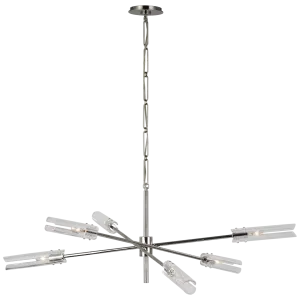 Casoria XL Radial Chandelier in Polished Nickel with Clear Glass
