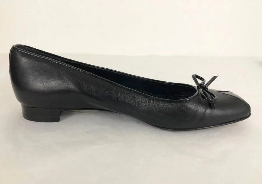 Chanel Leather Ballet Flats Size 38 It (8 Us)