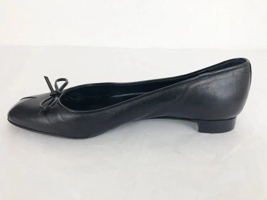Chanel Leather Ballet Flats Size 38 It (8 Us)