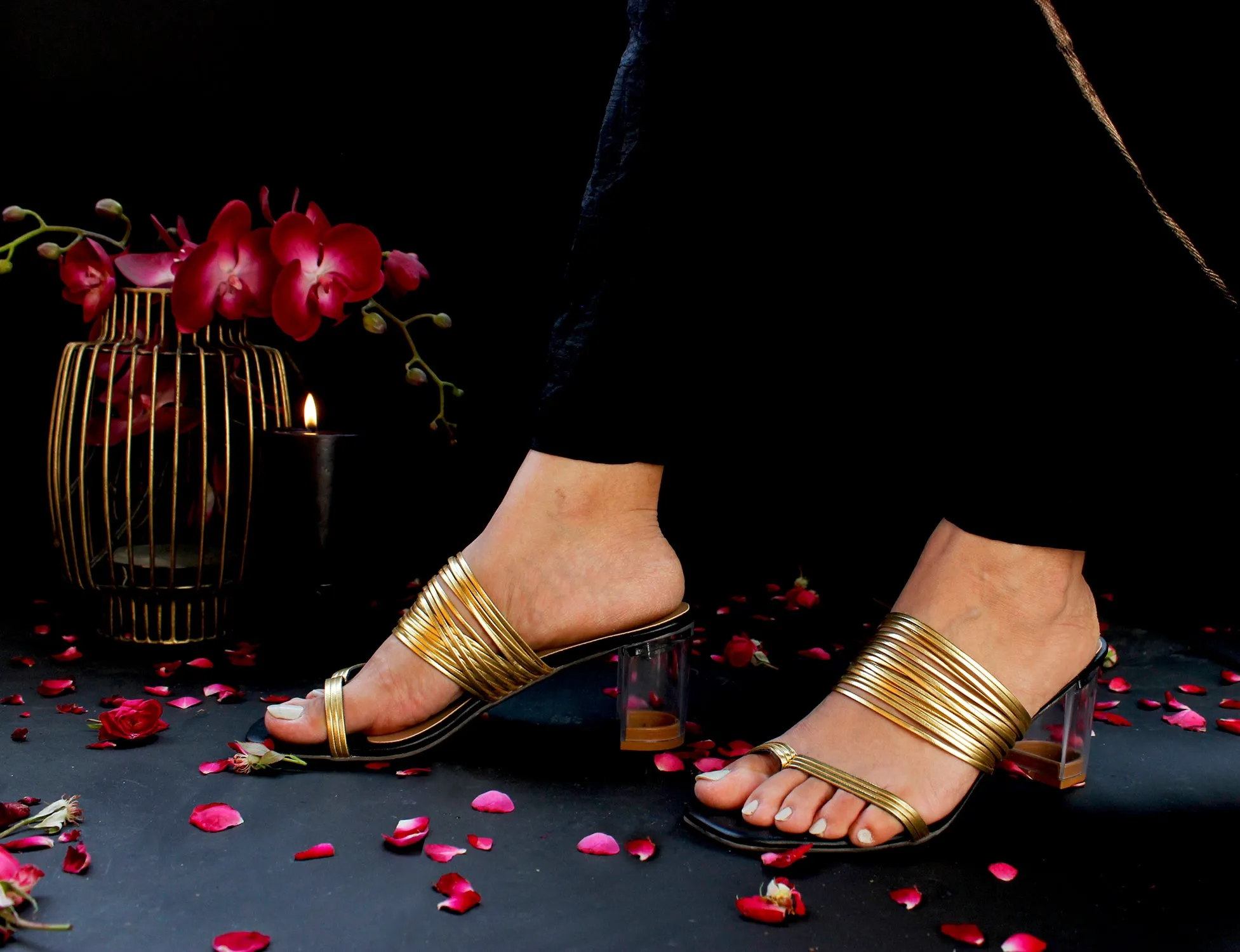 Charlotte Black Block Heels