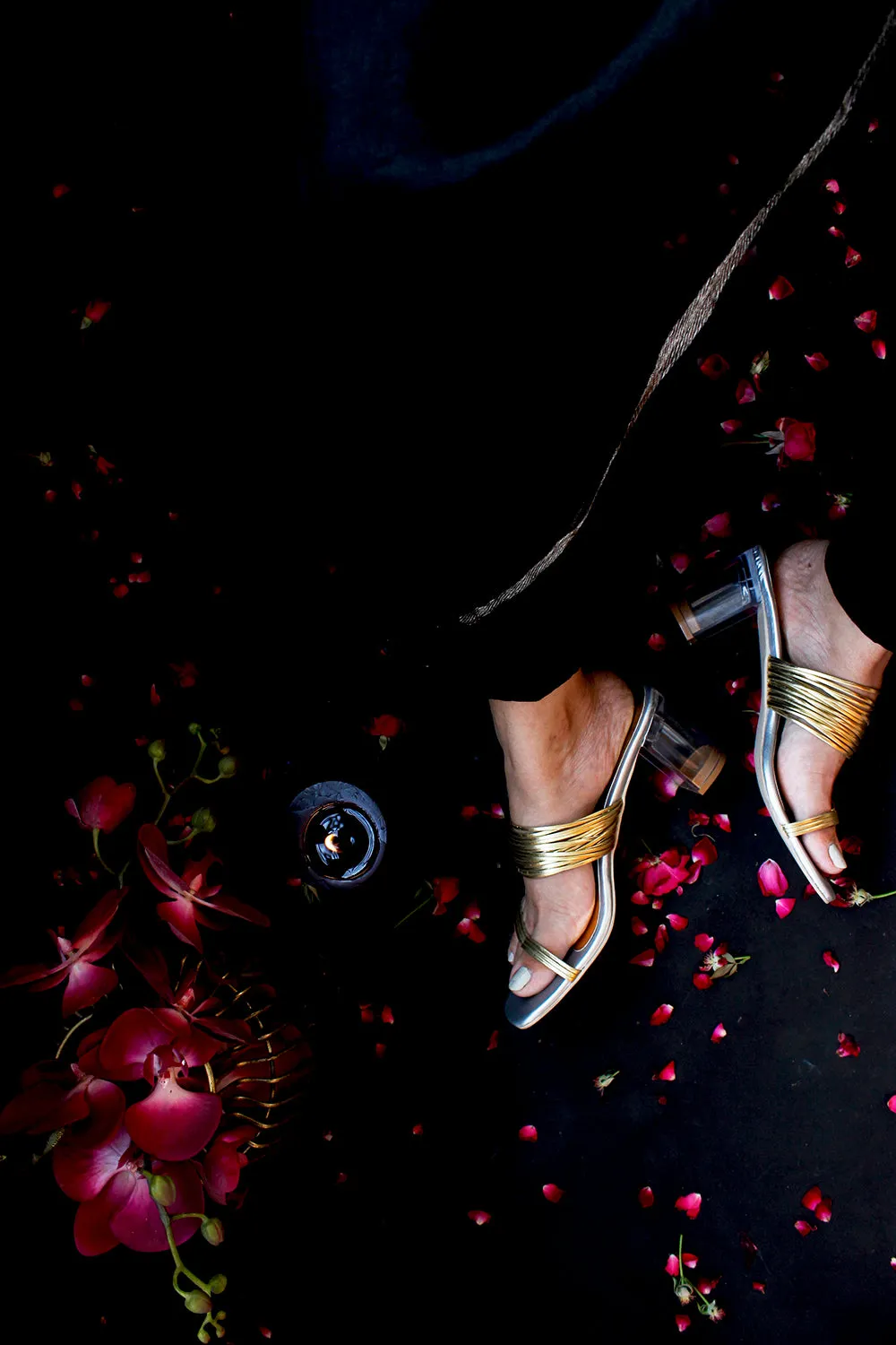 Charlotte Silver Block Heels