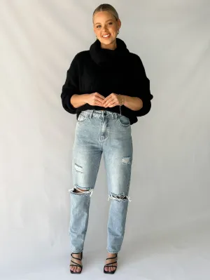 CLAUDI JEANS - DISTRESSED LIGHT BLUE